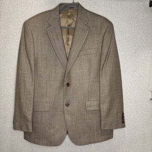 Lauren Ralph Lauren Mens Classic Blazer Suit Sport Jacket Coat 42S Tan Silk Wool